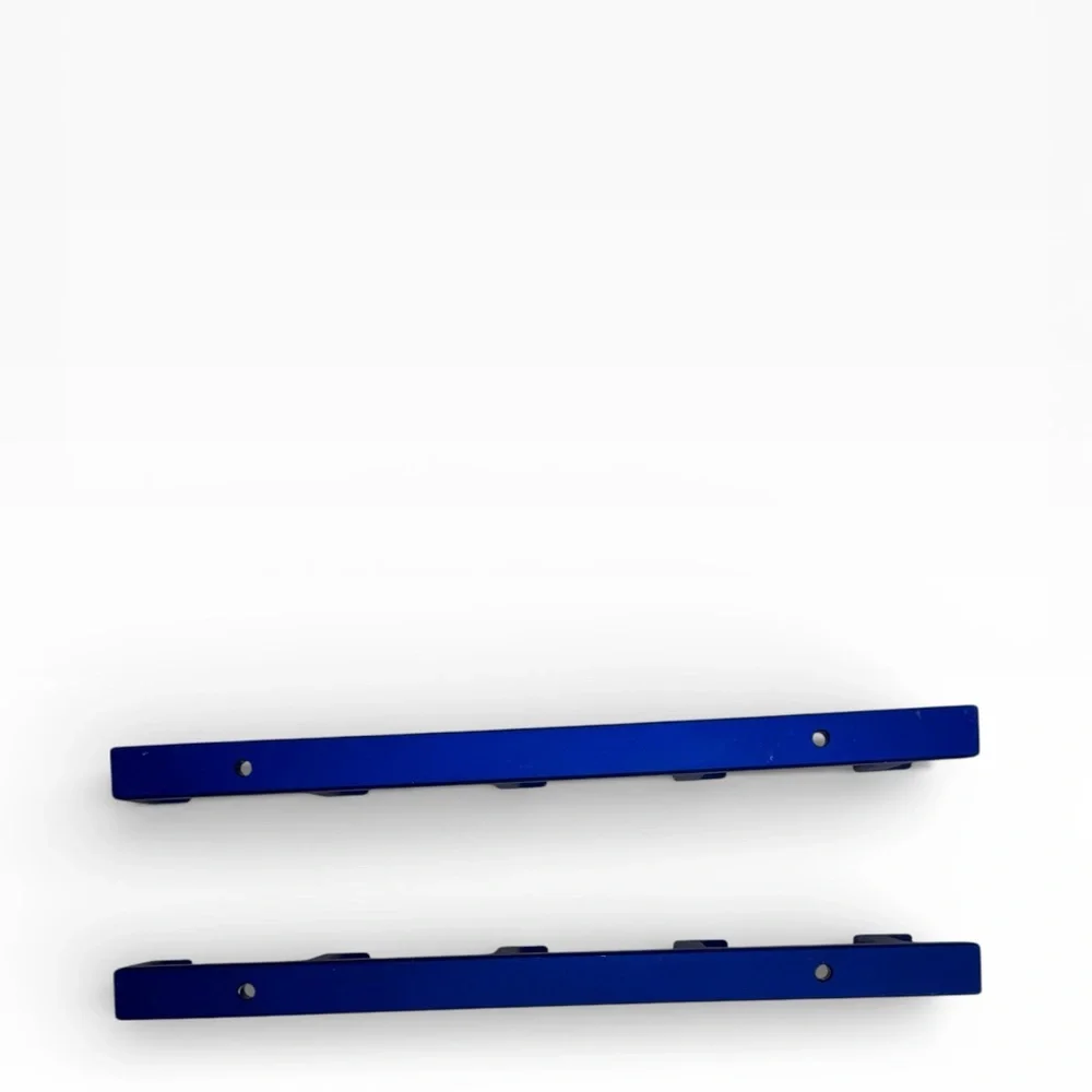 Two Wall Rack Hooks Blue Cast Iron